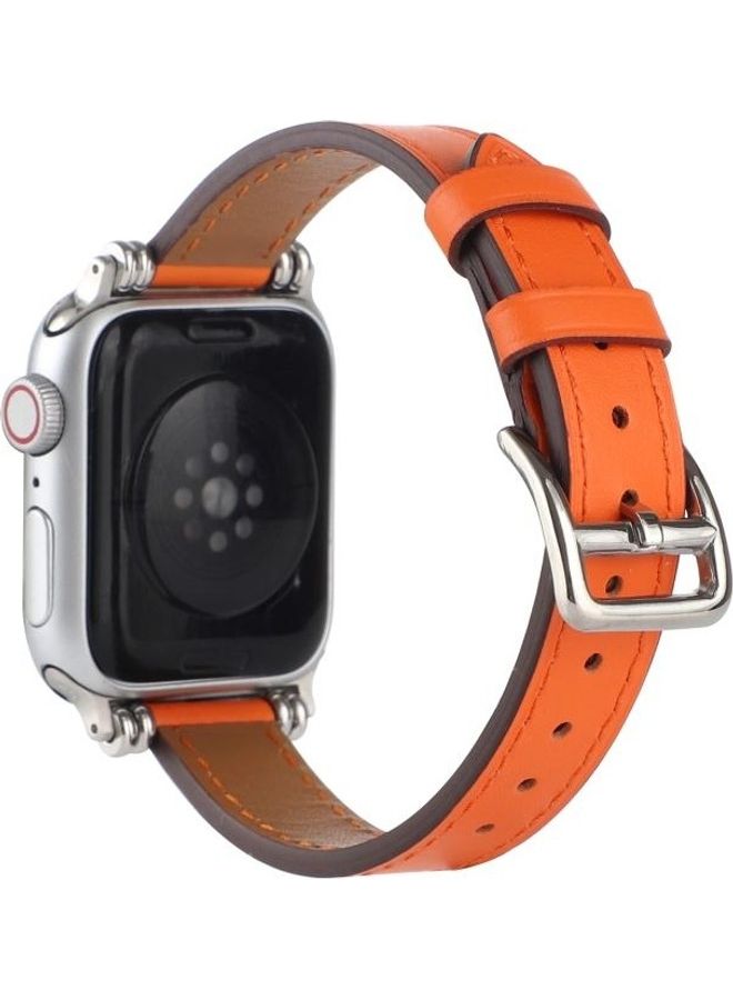 HuHa Single Circle 14mm Beads Style Replacement Watchband For Apple Watch Series 7 45mm/6 & SE & 5 & 4 44mm/3 & 2 & 1 42mm Orange - Image 2