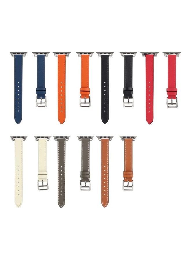 HuHa Single Circle 14mm Beads Style Replacement Watchband For Apple Watch Series 7 45mm/6 & SE & 5 & 4 44mm/3 & 2 & 1 42mm Orange - Image 5