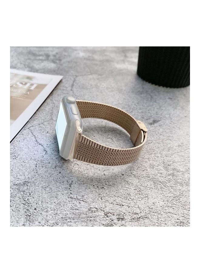 HuHa Buckle Style Replacement Watchband For Apple Watch Series 7 41mm/6 & SE & 5 & 4 40mm/3 & 2 & 1 38mm Rose Gold - Image 1