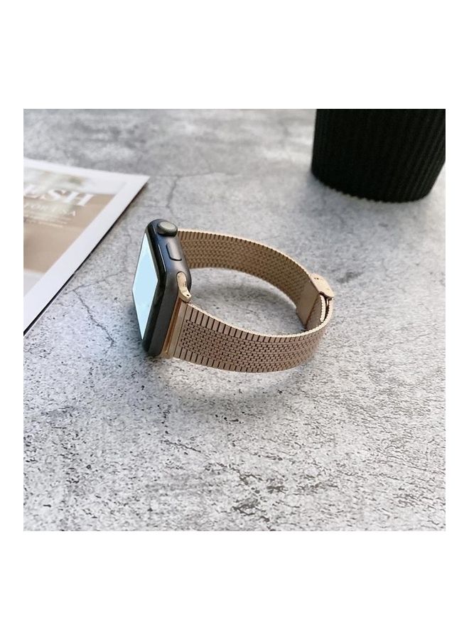 HuHa Buckle Style Replacement Watchband For Apple Watch Series 7 41mm/6 & SE & 5 & 4 40mm/3 & 2 & 1 38mm Rose Gold - Image 2