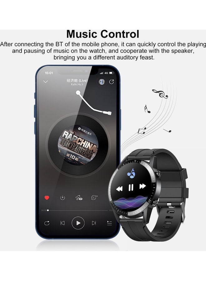 TM02 Waterproof Touch Screen Smart Watch Black - Image 5