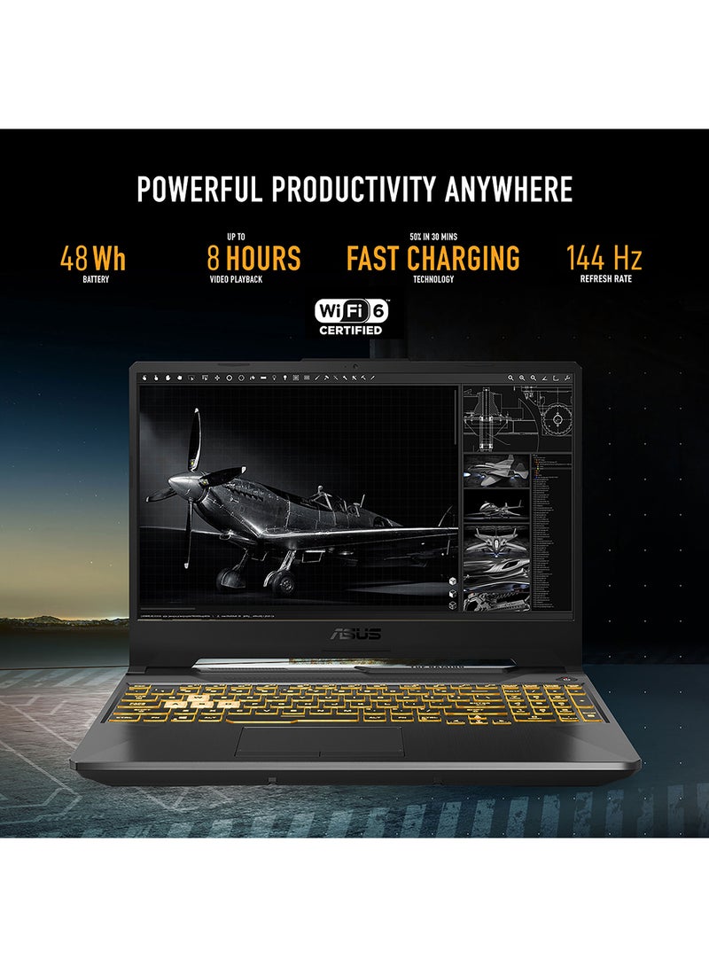 TUF Gaming F15 FX506HCB-HN1138T (Upgraded Version) Laptop With 15.6-Inch Full HD Display, Core i5 Processor/8GB RAM/512GB SSD/Windows 10/NVIDIA GeForce RTX 3050 /International Version English/Arabic Eclipse Gray - v1634617669/N51376169A_6