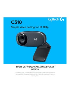 Logitech C310 HD Webcam 720P Video Call Web Cam  - Image 2