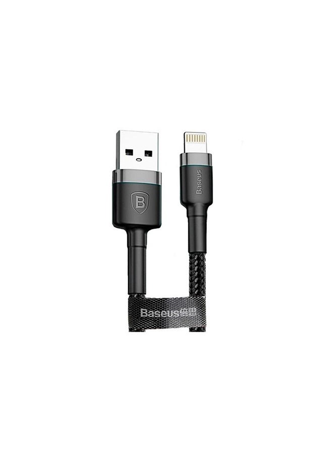 Baseus - USB to Lightning Charging Cable Cafule Nylon Braided High-Density Quick Charge Compatible for iPhone 13 12 11 Pro Max Mini XS X 8 7 6 5 SE iPad (2 Meter) Grey/Black - Image 1