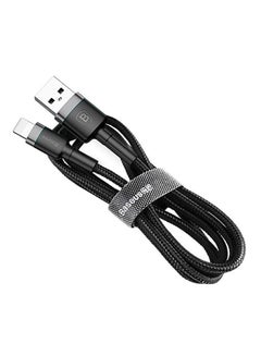 Baseus USB to Lightning Charging Cable Cafule Nylon Braided High-Density Quick Charge Compatible for iPhone 13 12 11 Pro Max Mini XS X 8 7 6 5 SE iPad (2 Meter) Grey/Black  - Image 2