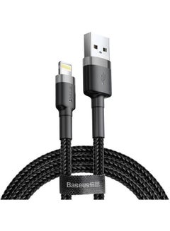 Baseus USB to Lightning Charging Cable Cafule Nylon Braided High-Density Quick Charge Compatible for iPhone 13 12 11 Pro Max Mini XS X 8 7 6 5 SE iPad (2 Meter) Grey/Black  - Image 5