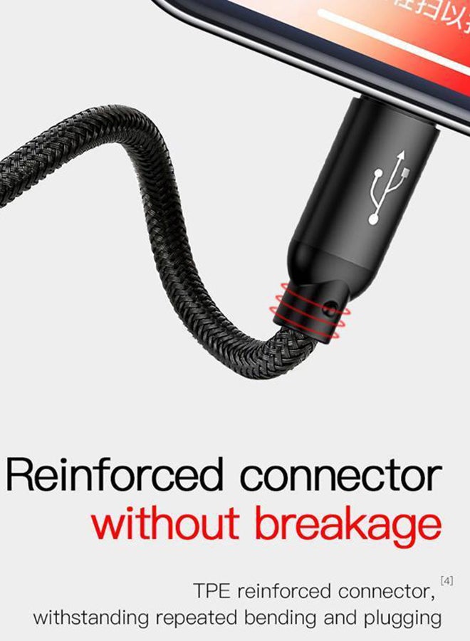بيسوس - كابل شحن ومزامنة بيانات 3 في 1 بمنفذ USB أسود / أحمر / أزرق - Image 1