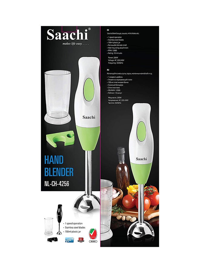 Saachi - Hand Blender With Wall Mounting Attachment NL-CH-4255-GN White/Green/Silver - Image 1