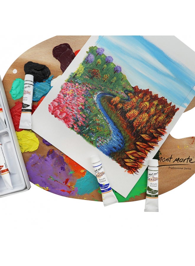 Mont Marte - 18-Piece Two Seasons Acrylic Paint Colour Tube 18x12ml Multicolour - Image 1