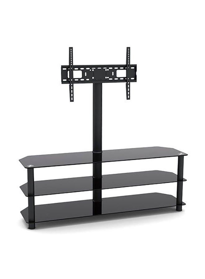Skilltech Tv Floor stand 3-Tier Corner-notched Glass Media Console (large) for 32 to 70, Max Load: 40kg/88lbs Black - Image 5
