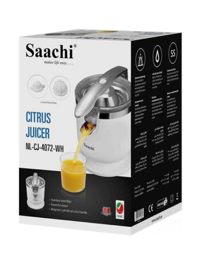 Saachi Citrus Juicer With Stainless Steel Filter 200 W NL-CJ-4072-WH White