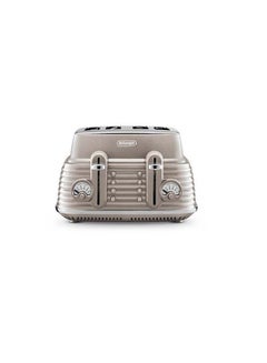 Scolpito 4 Slot Toaster, Reheat, Defrost, One-Side Bagel & 6 Browning Settings, Stainless Steel Min 1 Year Manufacturer Warranty 1800 W CTZS4003.BG Beige