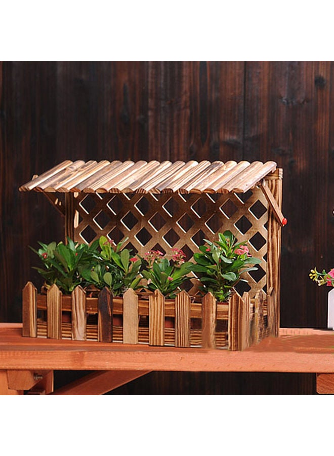 Style-1 Wooden Wall Hanging Planter Brown 40x39x15cm