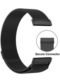 MARGOUN Milanese Band Stainless Steel Mesh Loop Strap for Fitbit Versa 3/Sense SmartWatch black  - Image 3