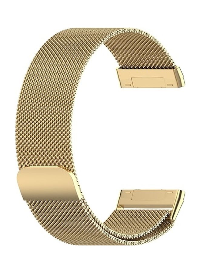 MARGOUN - Milanese Band Stainless Steel Mesh Loop Strap for Fitbit Versa 3/Sense SmartWatch Gold - Image 1