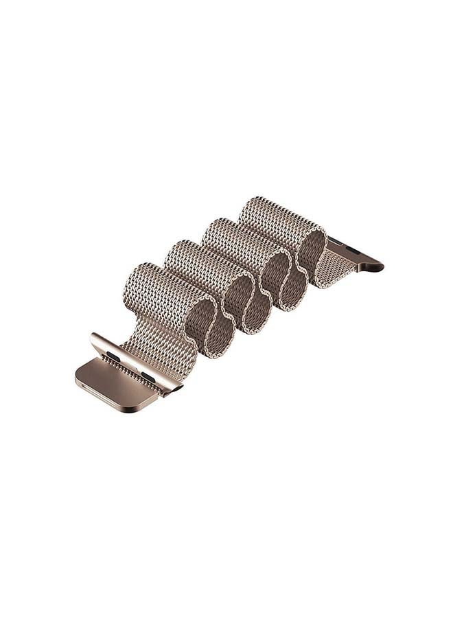 MOCOM - Milanese Loop Stainless Steel Replacement Band for Apple Watch Series 7 45mm Gold - Image 1