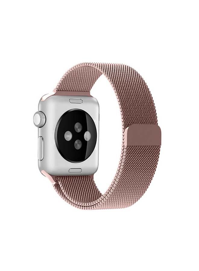 MOCOM - Milanese Loop Stainless Steel Replacement Band for Apple Watch Series 7 45mm Rose Gold - Image 1
