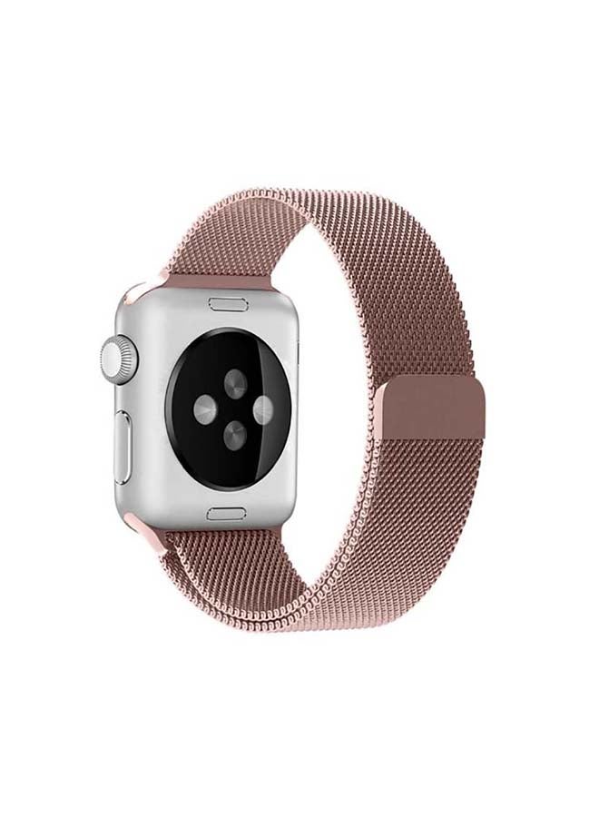 MOCOM Milanese Loop Stainless Steel Replacement Band for Apple Watch Series 7 41mm Rose Gold  - Image 1