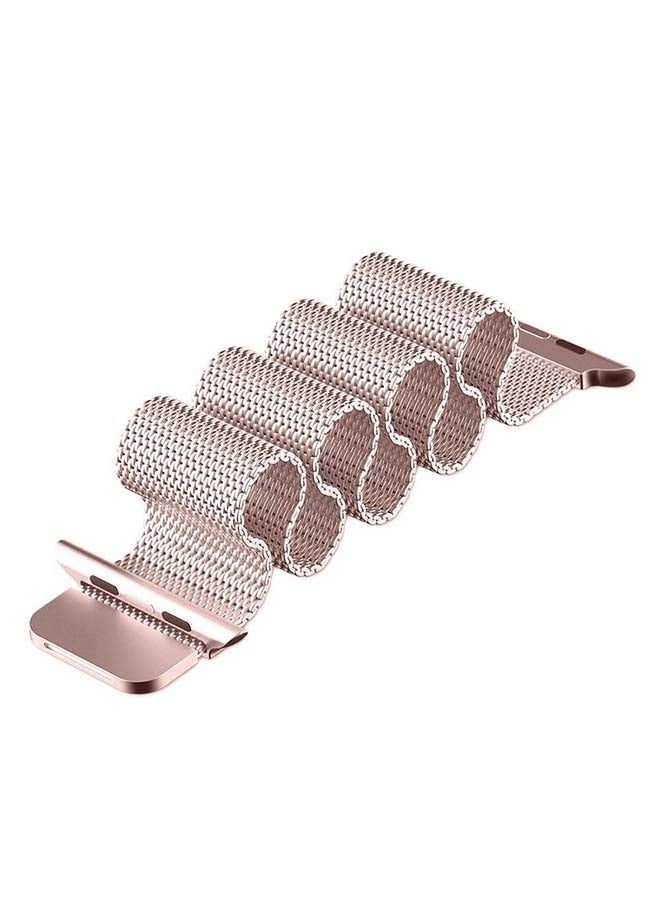 MOCOM Milanese Loop Stainless Steel Replacement Band for Apple Watch Series 7 41mm Rose Gold  - Image 2