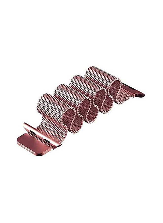 MOCOM Milanese Loop Stainless Steel Replacement Band for Apple Watch Series 7 41mm Pink Rose Powder  - Image 2