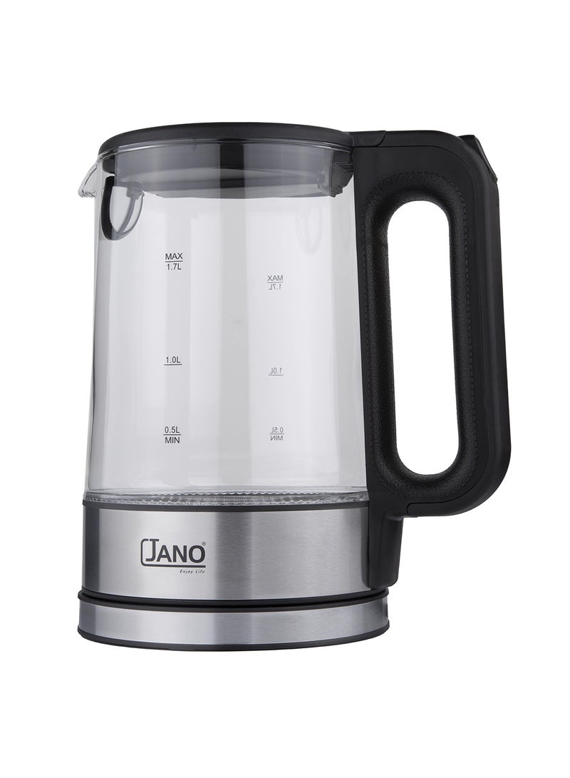 Jano Electric Glass Kettle 1.7 L 2200 W E03219 Silver/Black/Clear - Image 1