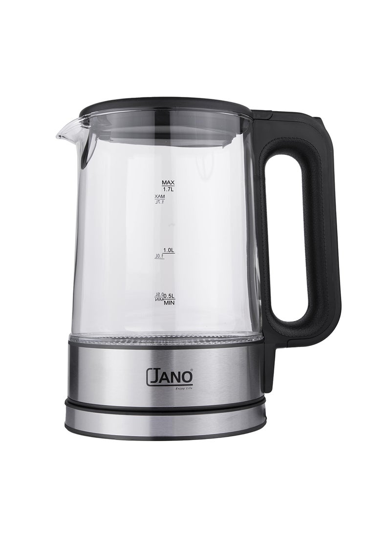 Jano Electric Glass Kettle 1.7 L 2200 W E03219 Silver/Black/Clear - Image 2