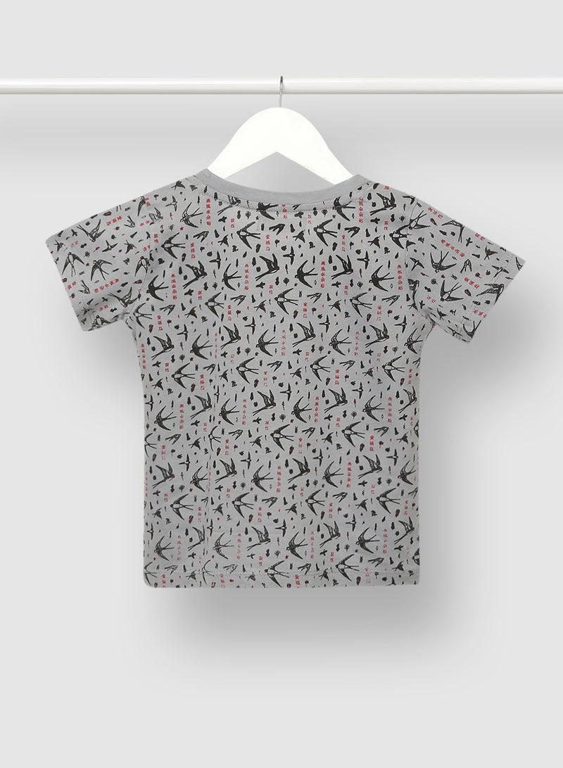 RAHA Boys Printed T-Shirt Black / Grey  - Image 2