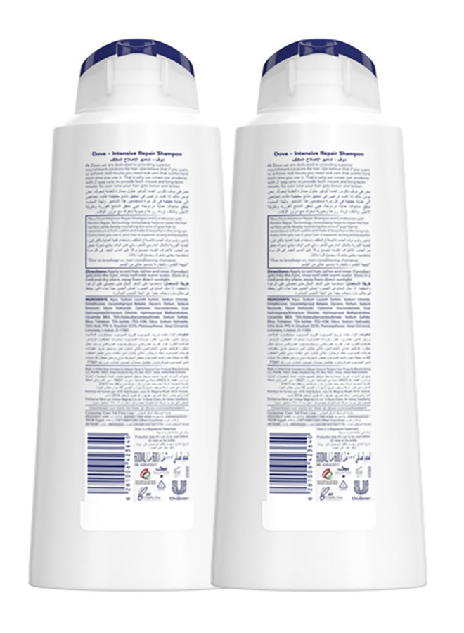 Dove Shampoo Intensive Repair Multicolour 2x400ml  - Image 2