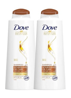 Dove Shampoo Nourishing Oil Multicolour 2x400ml  - Image 1