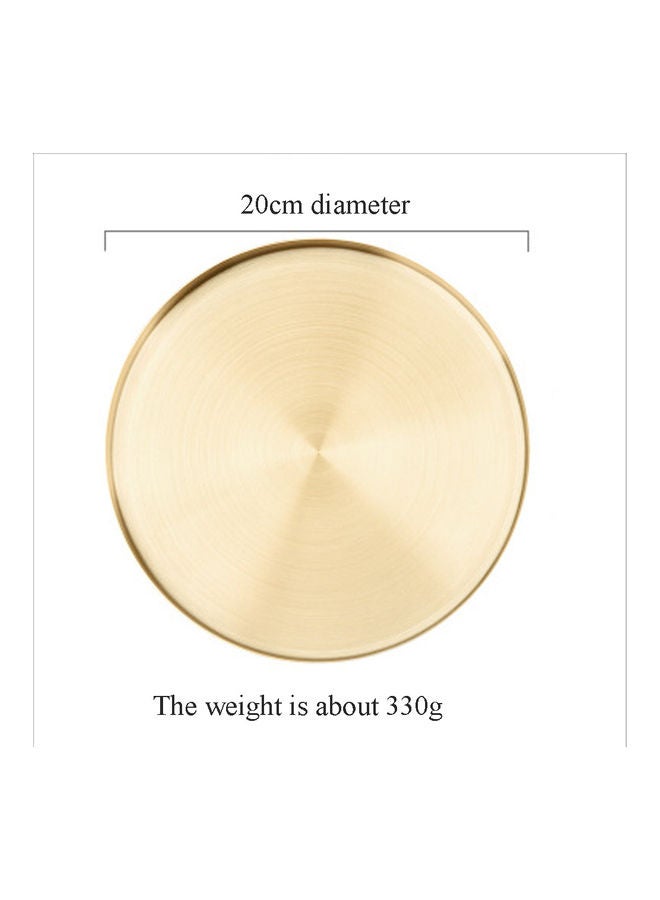 Arabest European Style Golden Stainless Steel Circular Tray Gold 20cm  - Image 2