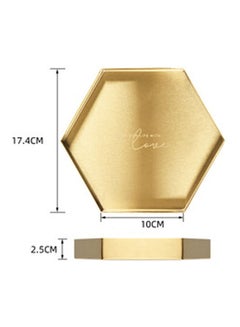 Arabest Hexagonal Tray Gold 17.4x10x2.5cm  - Image 1