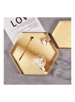 Arabest Hexagonal Tray Gold 17.4x10x2.5cm  - Image 3