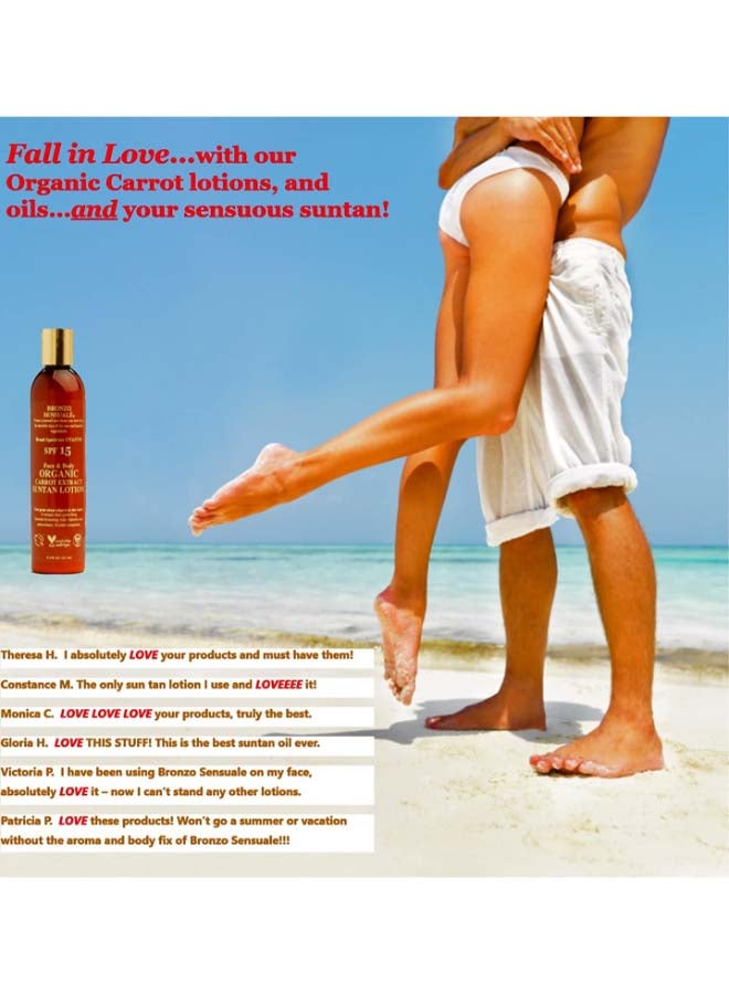 bronzo sensuale Organic Carrot Extract Suntan Lotion SPF8  - Image 3