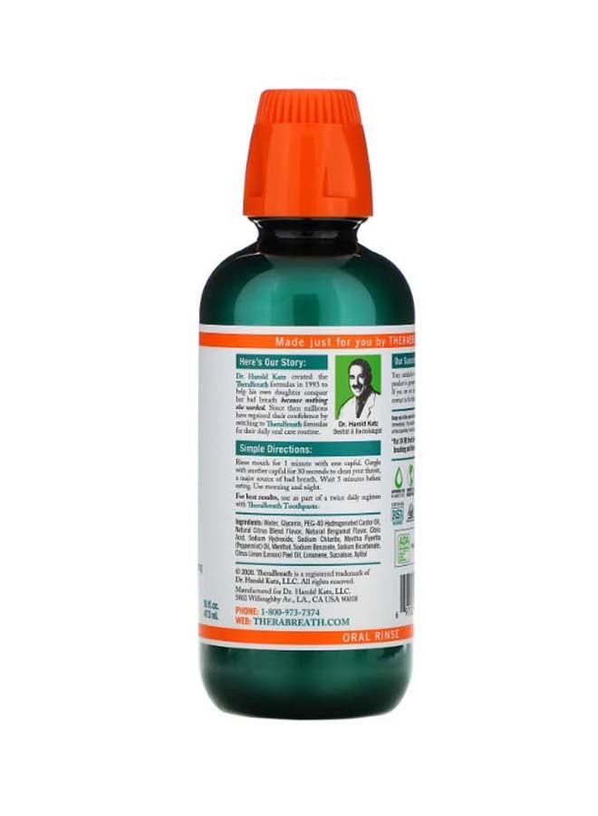TheraBreath Fresh Breath, Oral Rinse, Rainforest Mint Green 473ml  - Image 2