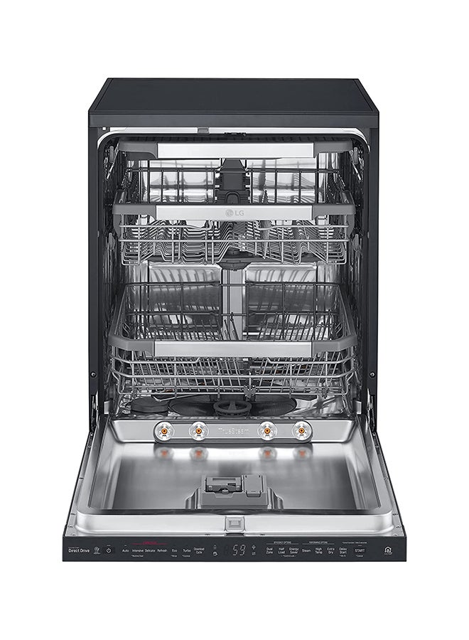 LG - Quad Wash Steam Dishwasher 14 Plate Settings DFB325HM Matte Black - Image 1