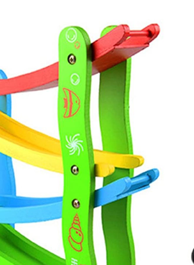 Colourful Wooden Track Race Set Miniature Car With Sliding Track Racer For Kids  - Image 5