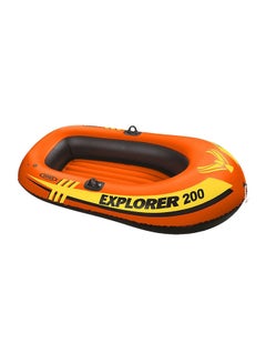 INTEX Comfort And Rigidity Inflatable Explorer 200 Boat, Orange/Yellow/Black 185x94x41cm  - Image 1
