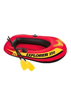 INTEX Comfort And Rigidity Inflatable Explorer 200 Boat, Orange/Yellow/Black 185x94x41cm  - Image 3