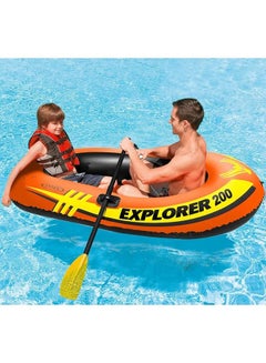 INTEX Comfort And Rigidity Inflatable Explorer 200 Boat, Orange/Yellow/Black 185x94x41cm  - Image 4