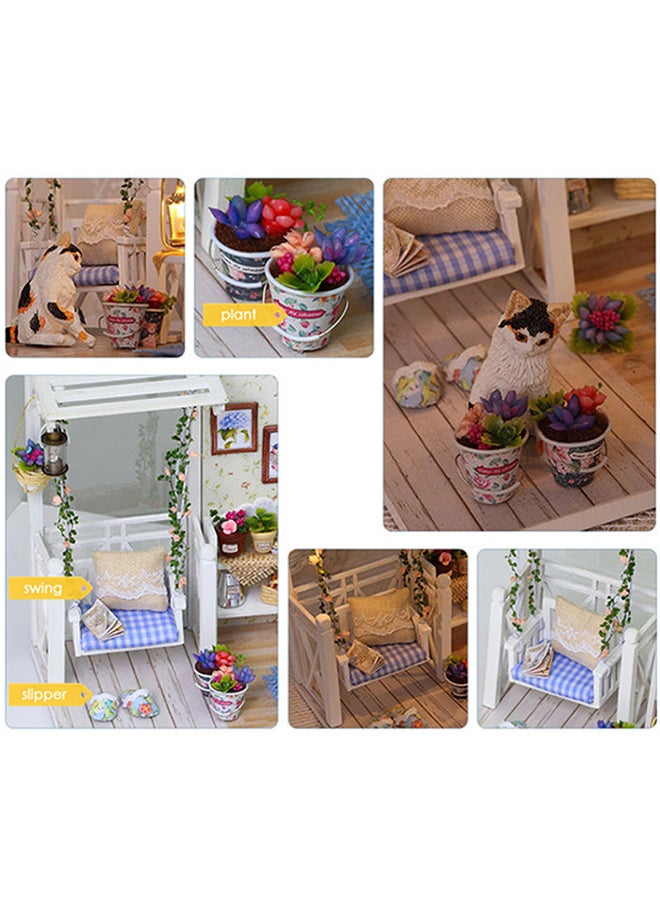 Generic - Non-Toxic Creative Imaginative Doll House Miniature Kit With Led Lights And Furniture - Image 1