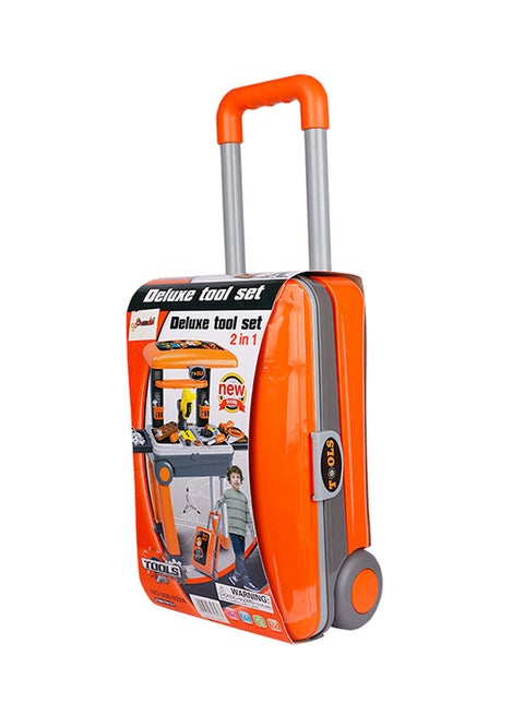 2-In-1 Exceptional Quality Deluxe Trolley Playset For Kids, Orange/Grey/Black 15.40x9.60x5.30inch