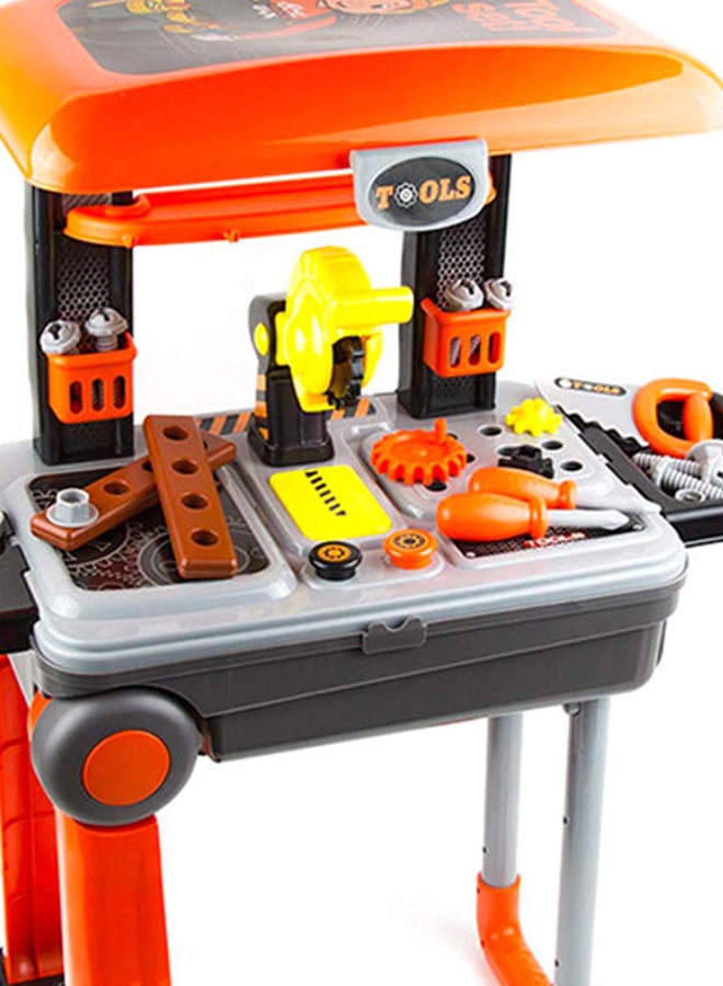 2-In-1 Exceptional Quality Deluxe Trolley Playset For Kids, Orange/Grey/Black 15.40x9.60x5.30inch