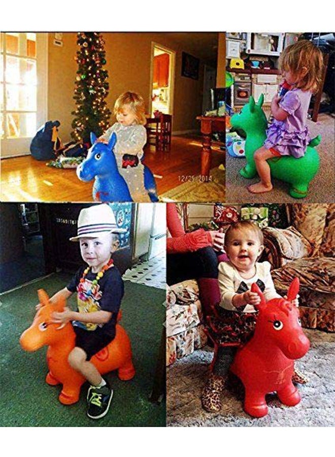 Generic - Horse Hopper Inflatable Jumping And Ride-On Bouncing Toy For Kids, Blue - Image 1