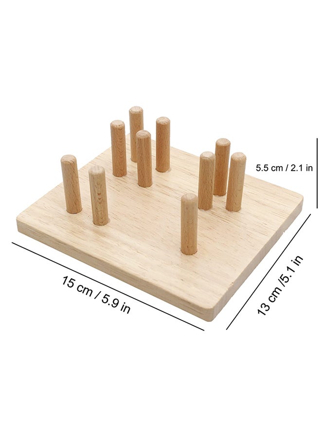 Lewo - Wooden Educational Multicolour Shape Recognition Stacking Block Set For Baby 6.3x5.31x2.76inch - Image 1
