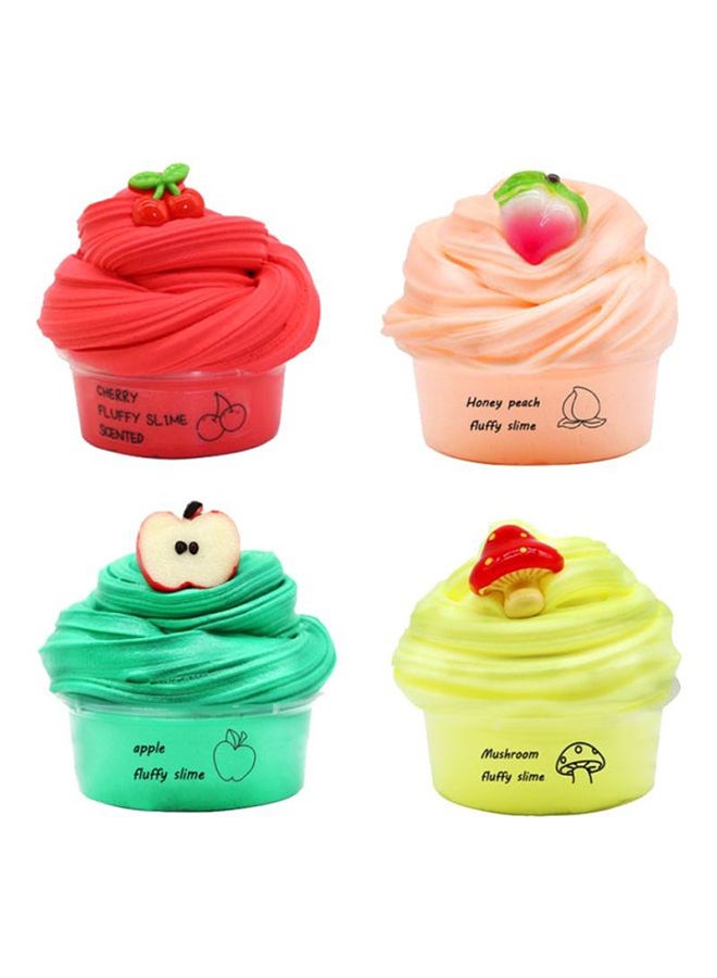 MissTiara 4-Piece Fluffy Slime Stress Relieving Safe Non-Toxic Fruits Clay Toy Set  - Image 1