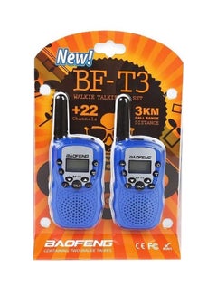2-Piece T-3 Walkie Talkie Set 14Cm Requires 1Aaa Batteries Blue Color For 7+ Years Age Group Kids 14cm