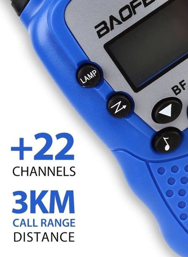 Generic - 2-Piece T-3 Walkie Talkie Set 14Cm Requires 1Aaa Batteries Blue Color For 7+ Years Age Group Kids 14cm - Image 1