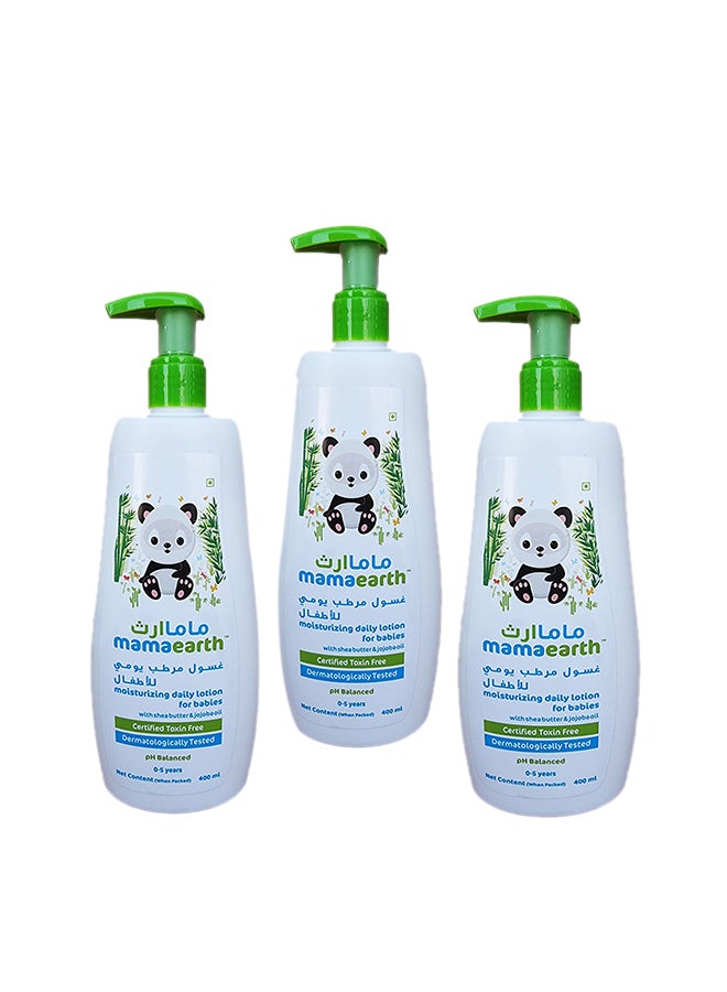 Mamaearth Pack Of 3 Moisturizing Daily Lotion For Babies - 400ml  - Image 1