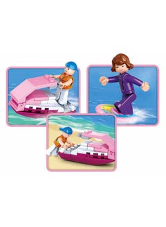 Sluban M38-B0603 180-Piece Unique Mini-Figure Design Girl's Dream Beach Shop Building Set, Multicolour 180 6+ Years  - Image 5
