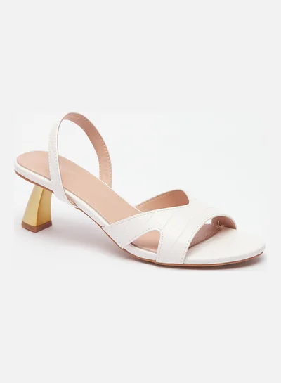 shoexpress Textured Heeled Sandals White